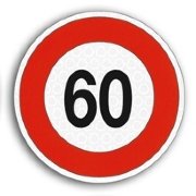 Наклейка знак ограничения скорости 60 км/ч
