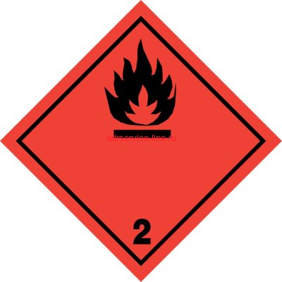 Наклейка "Класс 2.1. Легковоспламеняющиеся газы", 300х300 мм