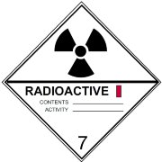 Наклейка "Класс 7А. Радиоактивные материалы, категория I", 300х300 мм