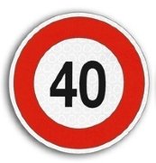 Наклейка знак ограничения скорости 40 км/ч
