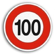 Наклейка знак ограничения скорости 100 км/ч