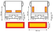 Набор из 2-х задних светоотражающих панелей для прицепа/полуприцепа "Большая длина/грузоподъемность", стандарт RR